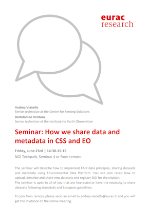  Seminar "HOW WE SHARE DATA AND METADATA IN CSS AND EO"