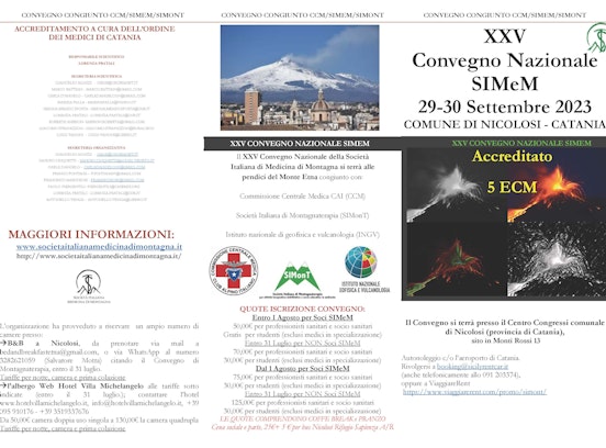 XXV Convegno nazionale Società Italiana Medicina di Montagna (SIMEM)