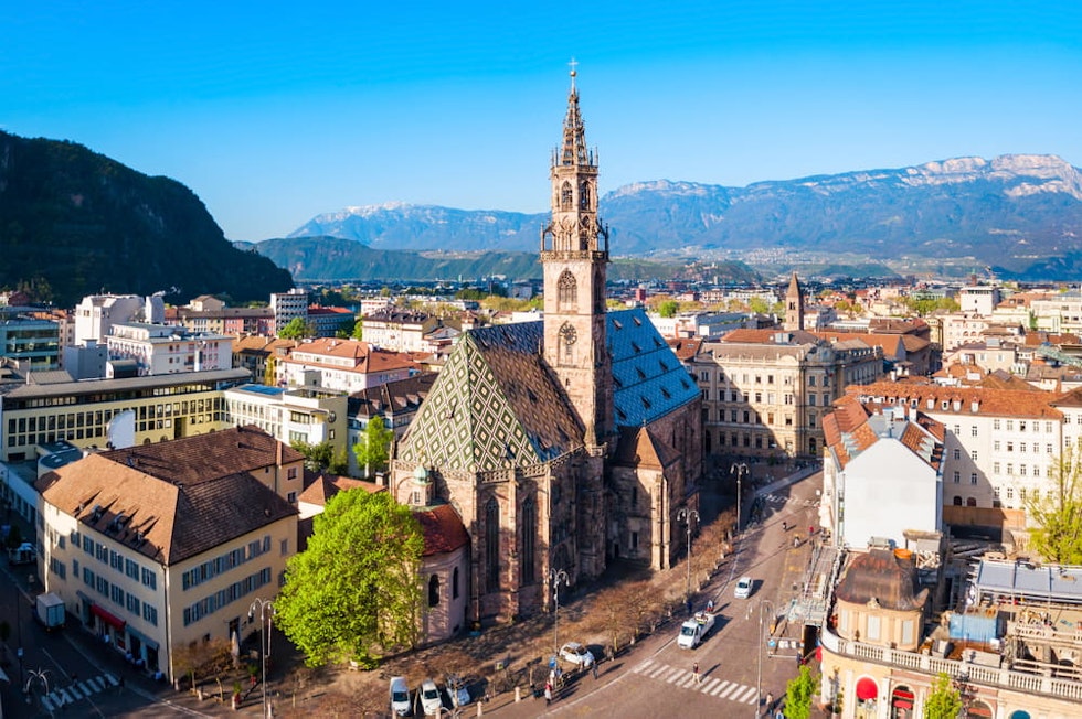 Bolzano panoramic view south tyrol city mountains