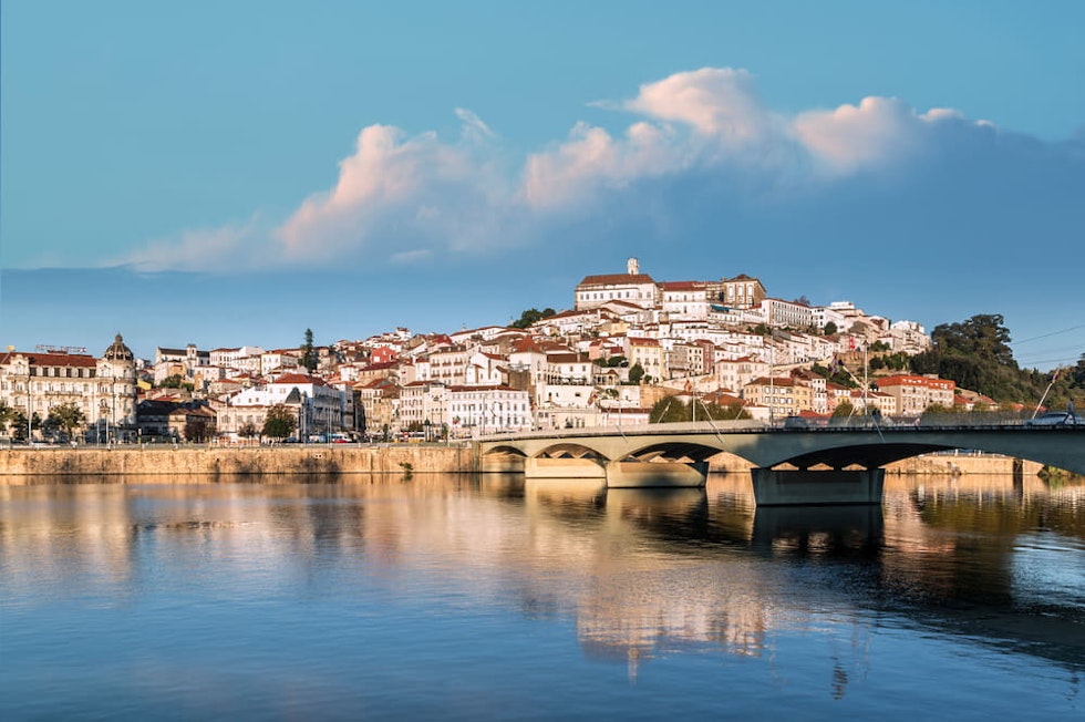coimbra bridge river city portugal