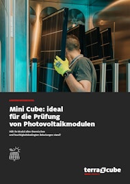 Mini Cube: ideal  für die Prüfung  von Photovoltaikmodulen