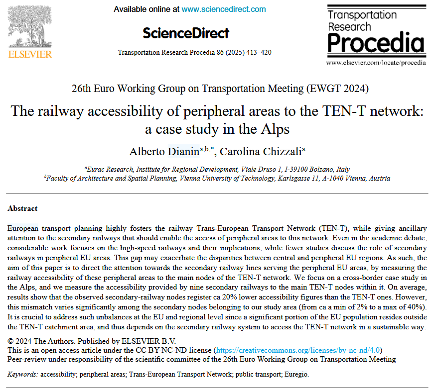 Railway accessibility of peripheral areas to the TEN-T network